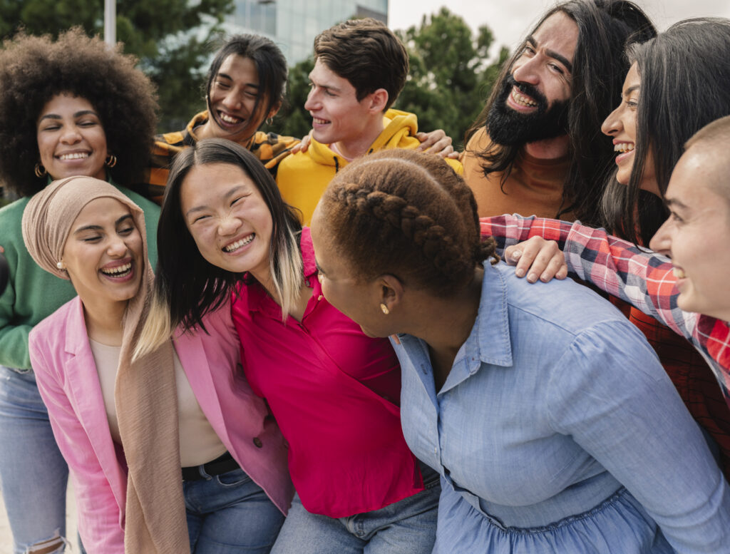 Multiethnic Group Celebrating Friendship And Equality Together While Taking A Selfie